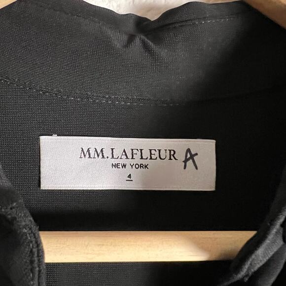 MM LaFleur Black Long Sleeve Collared Button Front Shirt Midi Dress Size 4 - Picture 10 of 10